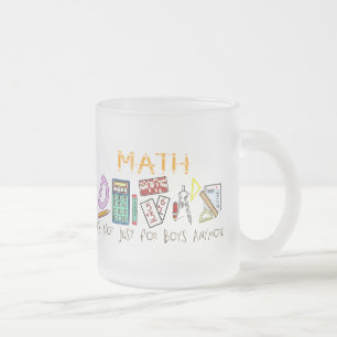 Caneca De Café Vidro Jateado Matemática: Não é apenas para meninos Anymore
