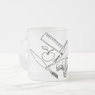 Caneca De Café Vidro Jateado Material de Ensino...