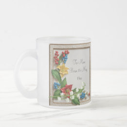 Caneca De Café Vidro Jateado May Blossoms Hawthorn e Lily of the Valley