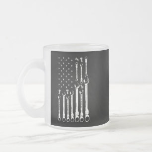 Caneca De Café Vidro Jateado Mecânico do carro de bandeira Patriótica Americano