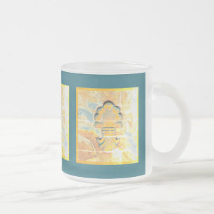Caneca De Café Vidro Jateado Medalhão de Estilo Italiano Vintage