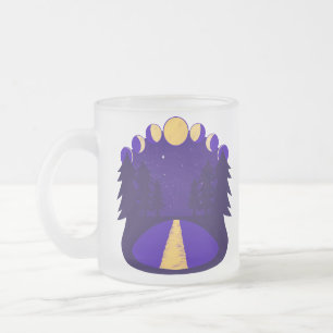 Caneca De Café Vidro Jateado Meia-Noite enluarada
