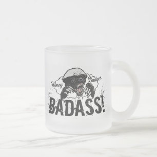 Caneca De Café Vidro Jateado Mel Badger