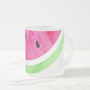 Caneca De Café Vidro Jateado Melancia