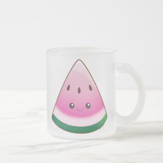 Caneca De Café Vidro Jateado Melancia de Kawaii