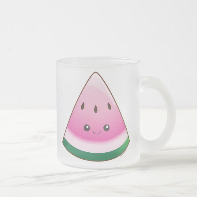 Caneca De Café Vidro Jateado Melancia de Kawaii (Direita)