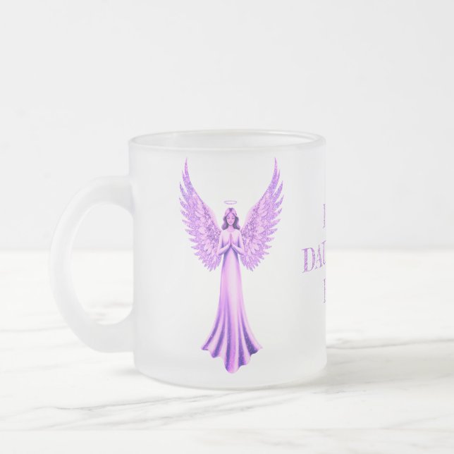 Caneca De Café Vidro Jateado Melhor Filha Nunca | Archangel Chamuel Rosa (Esquerda)
