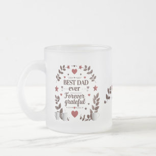 Caneca De Café Vidro Jateado Melhor Pai de sempre - Grata para sempre