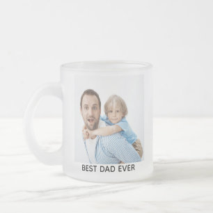 Caneca De Café Vidro Jateado Melhor Pai de Todos Foto Completa Personalizada