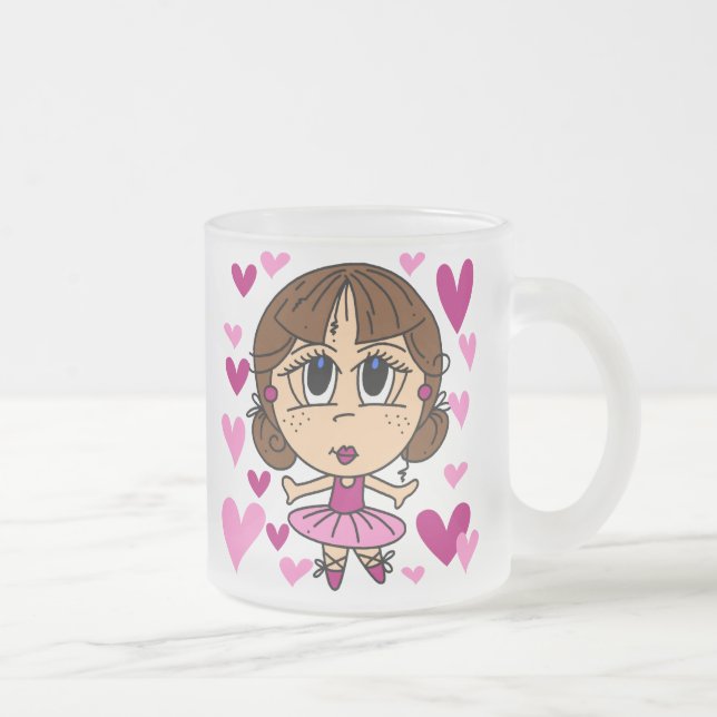 Caneca De Café Vidro Jateado Menina da bailarina (Direita)
