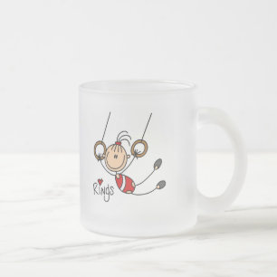 Caneca De Café Vidro Jateado Menina em figura de palito em camisetas e presente