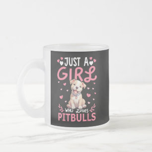Caneca De Café Vidro Jateado Meninas De Cachorro Pitbull Mulheres Apenas Uma Me