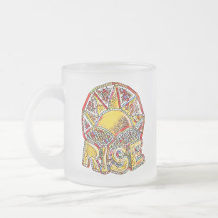 Caneca De Café Vidro Jateado Mensagem de Uplifing do Sol de Vidro Estreitado
