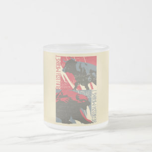 Caneca De Café Vidro Jateado Mercado de Touro e Urso - Presente para Day Trader