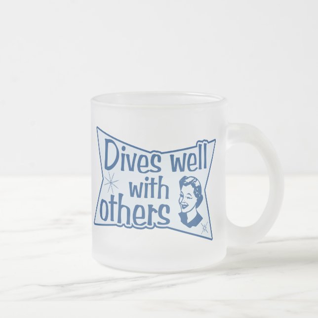 Caneca De Café Vidro Jateado Mergulha Bem Com os Outros (Direita)