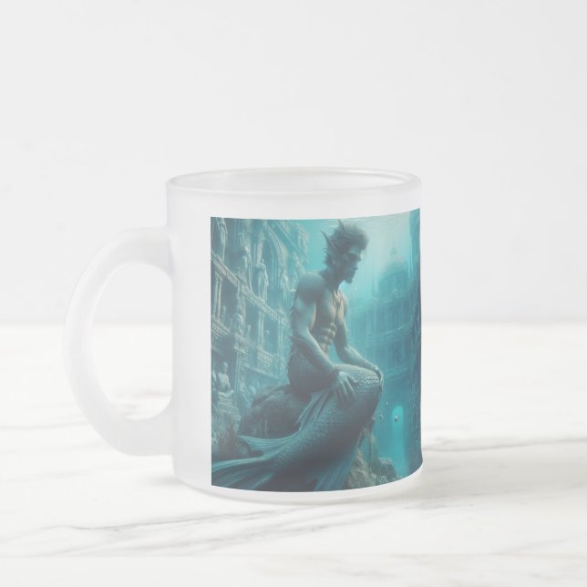 Caneca De Café Vidro Jateado Merman (Esquerda)
