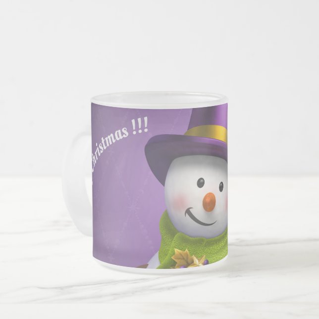 Caneca De Café Vidro Jateado Merry Christmas Mug (Frente Esquerda)