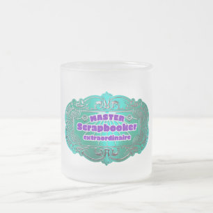 Caneca De Café Vidro Jateado "Mestre Scrapbooker Extraordinaire"