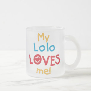 Caneca De Café Vidro Jateado Meu Lolo me ama T-shirts e presentes
