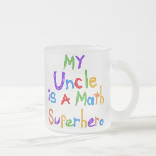 Caneca De Café Vidro Jateado Meu tio Matemática Super-herói T-shirt e present
