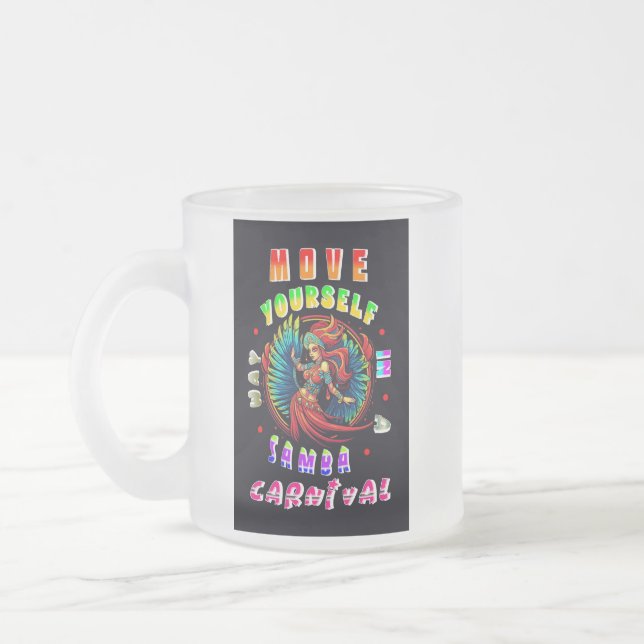 Caneca De Café Vidro Jateado Mexa-Se Num Carnaval De Samba (Esquerda)