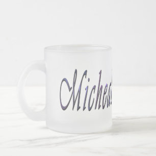 Caneca De Café Vidro Jateado Micheal, Nome, Logotipo, Fosco Beer Mug