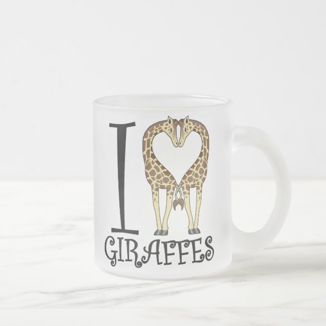 Caneca De Café Vidro Jateado Mim girafas do coração (Direita)