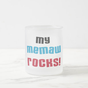 Caneca De Café Vidro Jateado Minha Memaw Rocks T-shirts e presentes