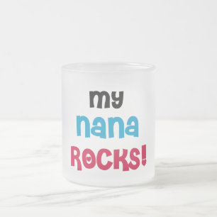 Caneca De Café Vidro Jateado Minha Nana Rocks T-shirts e presentes