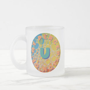 Caneca De Café Vidro Jateado Minha percepção do logotipo do estilo u Ocean Mugs