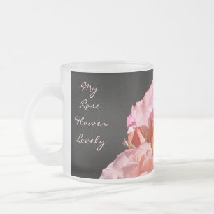 Caneca De Café Vidro Jateado Minha Rosa Flor Lovely Copo de Vidro Rosas Cor-de-