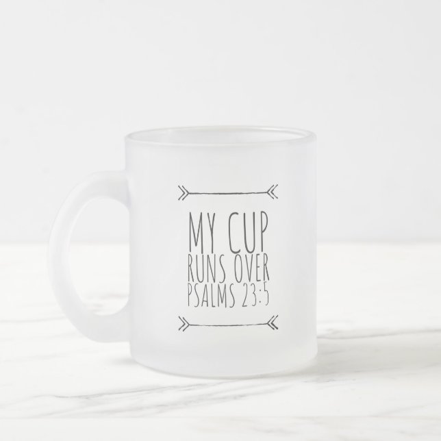 Caneca De Café Vidro Jateado Minha Taça Vai Pela Bíblia Verse Mug (Esquerda)