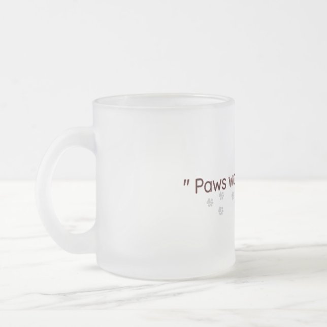 Caneca De Café Vidro Jateado Minimal Cat Paw Lovers Frosted Mug (Esquerda)