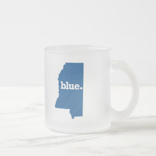 CANECA DE CAFÉ VIDRO JATEADO MISSISSIPI ESTADO AZUL