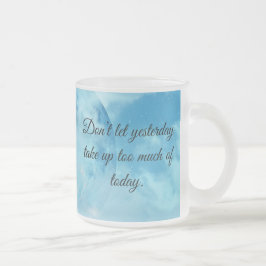 CANECA DE CAFÉ VIDRO JATEADO MOÃO AZUL COTAS MOTIVACIONAIS CAFÉ MUG