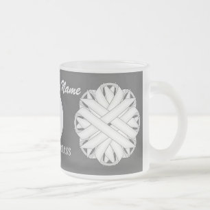 Caneca De Café Vidro Jateado Modelo da Flower Branca por Kenneth Yoncich