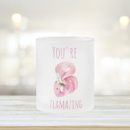 Caneca De Café Vidro Jateado Moderno Você É Flagrante Beleza Rosa Flamingo