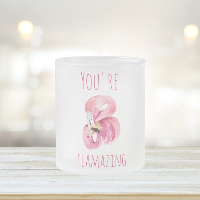 Caneca De Café Vidro Jateado Moderno Você É Flagrante Beleza Rosa Flamingo (Criador carregado)