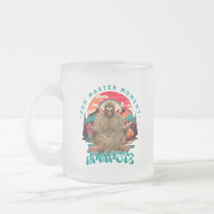 Caneca De Café Vidro Jateado Momento do Mestre Zen Bigfoot Arte Retro de Medita
