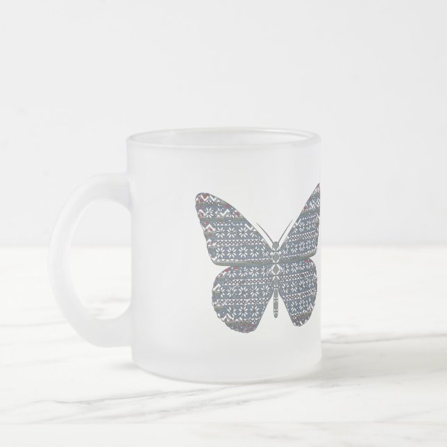 Caneca De Café Vidro Jateado Monarca Nórdica Mug (Esquerda)