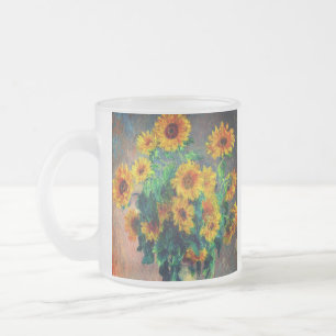 Caneca De Café Vidro Jateado Monet Sunflower