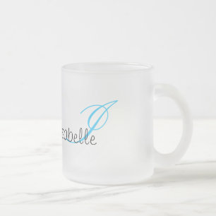 Caneca De Café Vidro Jateado Monograma