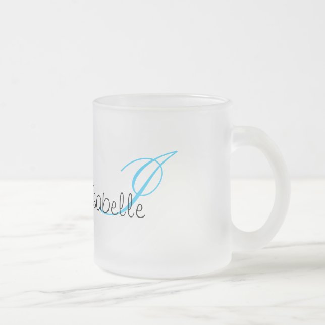 Caneca De Café Vidro Jateado Monograma (Direita)