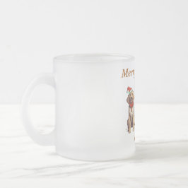 Caneca De Café Vidro Jateado Monograma Bonito Cão de Natal Merdoso