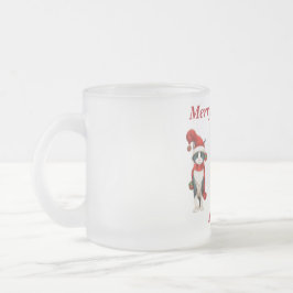 Caneca De Café Vidro Jateado Monograma Bonito Mão de Natal