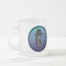 Caneca De Café Vidro Jateado Monograma Inicial De Omã Azul Para Homens