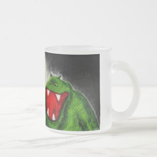 Caneca De Café Vidro Jateado Monstro Noturno (Direita)