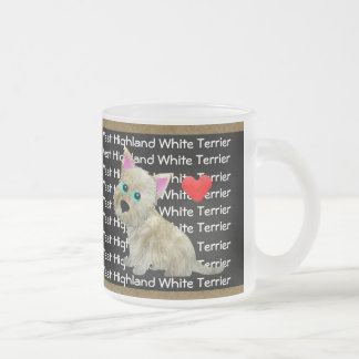 Caneca De Café Vidro Jateado Montanhas Terrier branco ocidentais