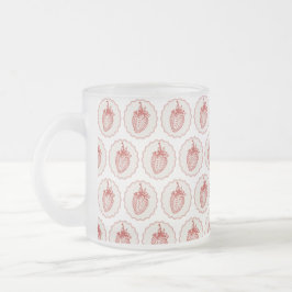 Caneca De Café Vidro Jateado Morango
