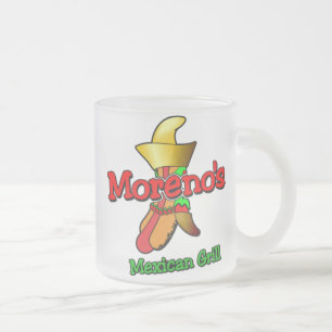 Caneca De Café Vidro Jateado Moreno Mexicano Grill